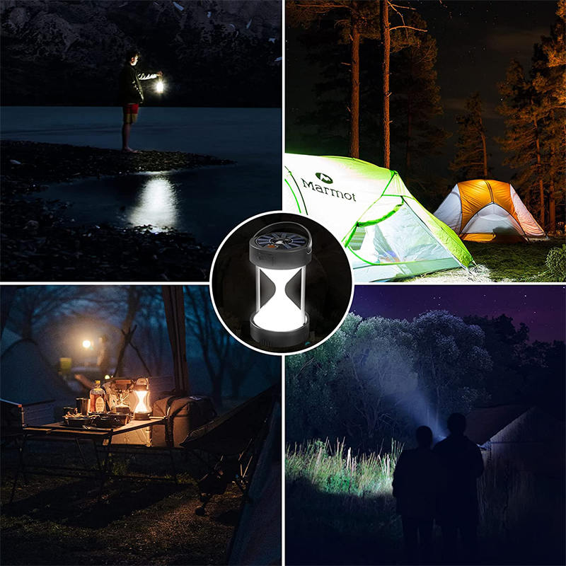 Solar Powered LED Camping Tent Lights with 1800mAh-White