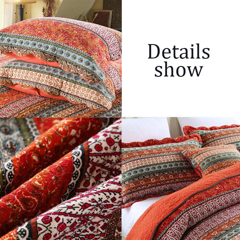 3 Pieces Cotton Bedspreads Bohemia Coverlet Lightweight Bedcover Bedding Set