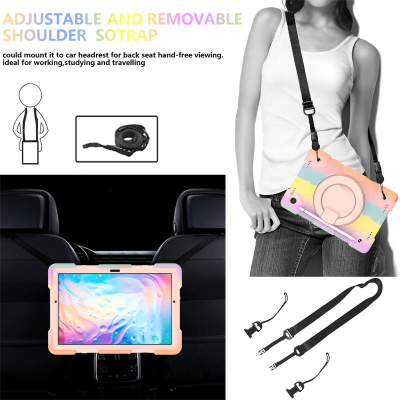 Tab A 8 X200/X205 Samsung Tablet Case with 360¡ãSwivel Stand-Colorful Rose Gold