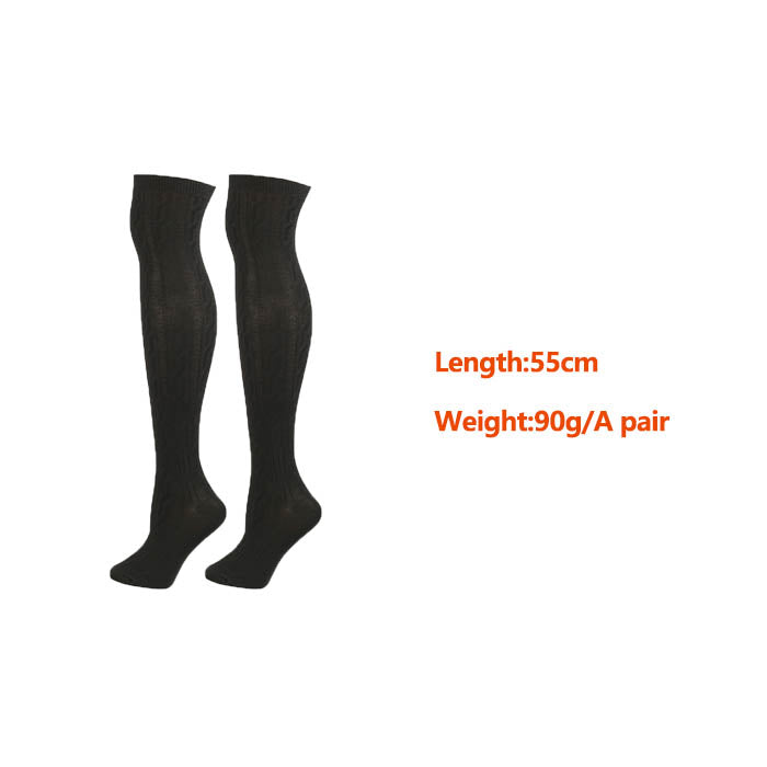 2 Packs Women Extra Long High Socks Knit Warmers Thick Tall Long Boot Stockings Leg-Black