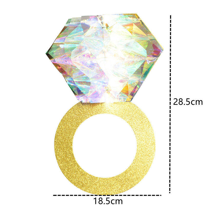 3 Pcs Hanging Decorations Iridescent Honeycomb Ball Hanging Diamond Ring,Perfect for Engagement Wedding Party And Bridal Shower