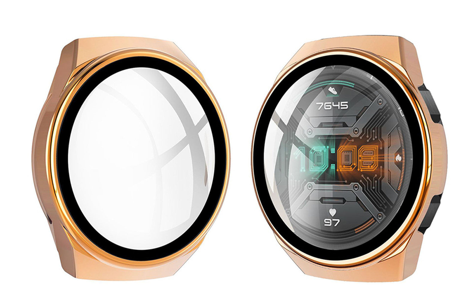 PC + Glass Full Cover WatchCase For Huawei Watch GT2E-Rose Gold