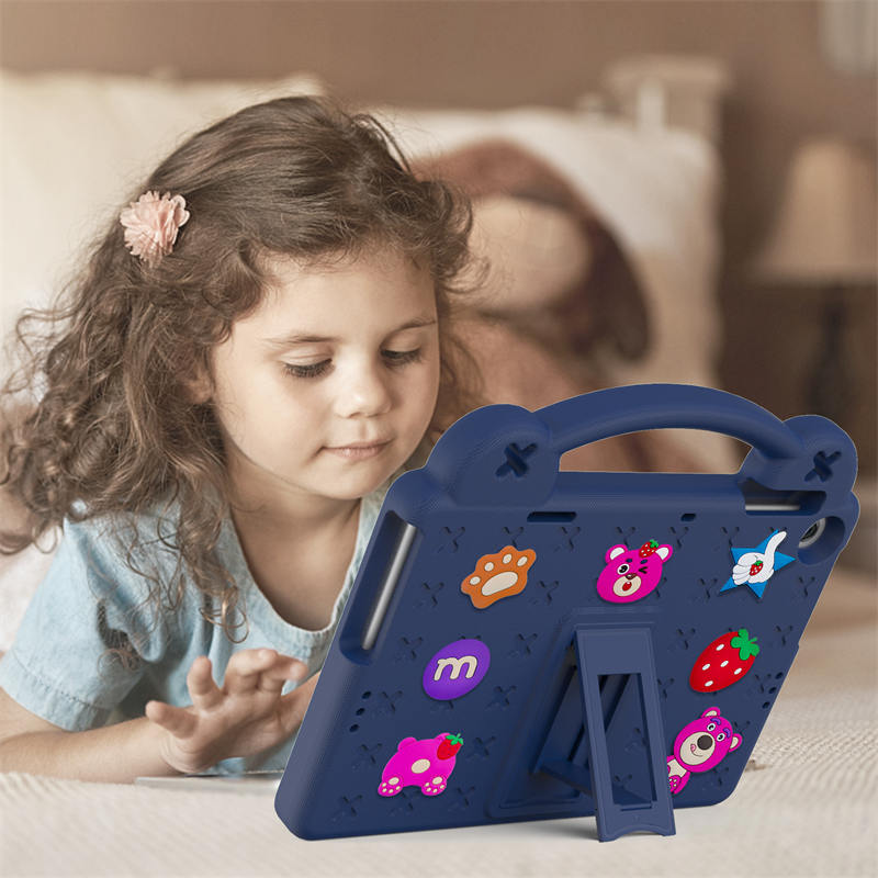 Strawberry Tablet Case with Handle Stand Full Protection Cover for Huawei MatePad T10s 10.1/ T10 9.7 Inch-NavyBlue