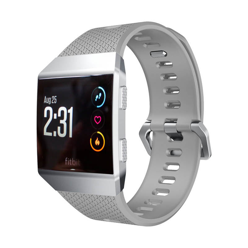 Soft Silicone Band For Fitbit Ionic Smart Watch Replacement Accessories-Light Grey