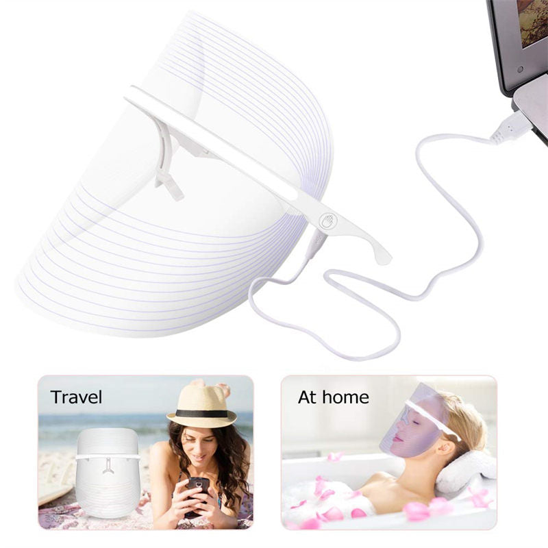 USB Rechargeable 3 Color Facial-Mask Portable Photon-Face Skin Care Device