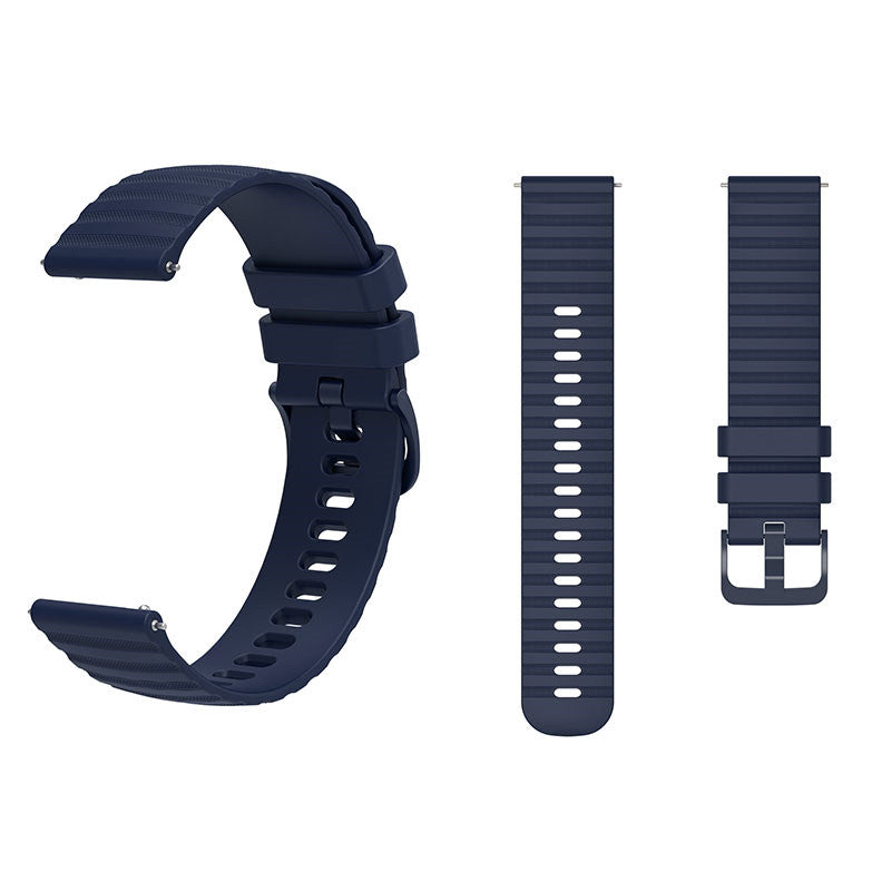 Silicone Watch Band Wave Pockmark for Samsung Cear S2 Huawei Watch GT-NavyBlue