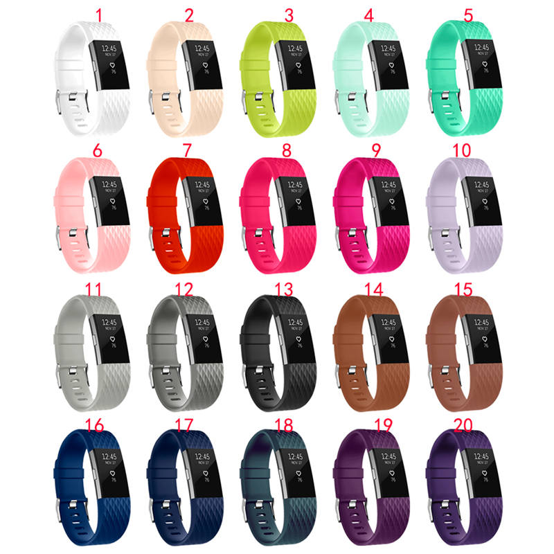 Silicone Replacement Strap Wrist Accessories For Fitbit Charge 2 -Red