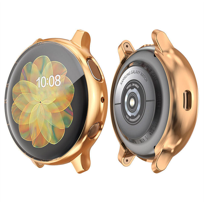 Full Coverage TPU Screen Protective Cover For Samsung Galaxy Watch Active 2 40 44mm-RoseGold