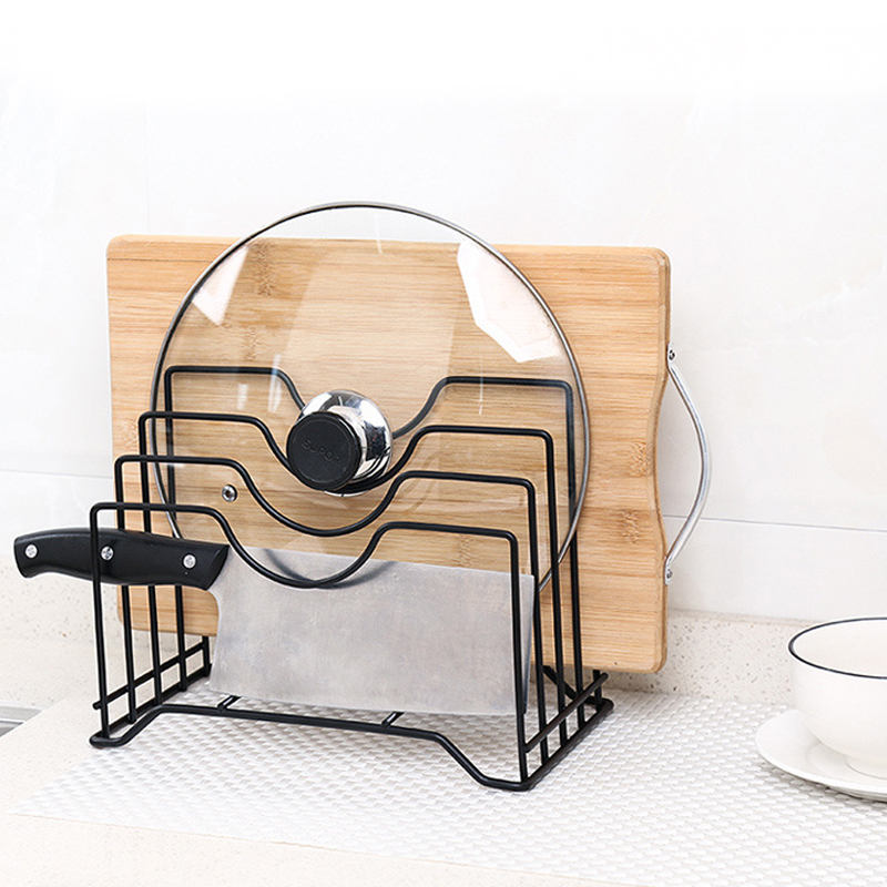 Simple Houseware Kitchen Pot Lid Rack Holder Organizer Black