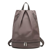 Gym Backpack with Shoe Compartment Wet Pocket for Women Travel Sports-Khaki