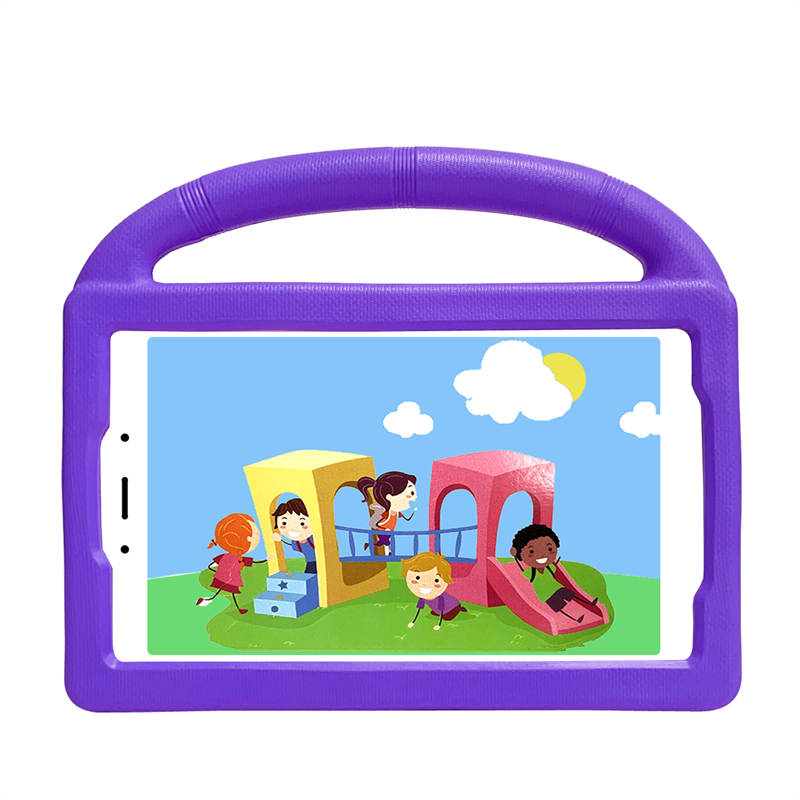 Wheel Samsung Tablet Tablet Case For 8.0inch Tab A 3 4 E/8.7inch Tab A7lite Shockproof Stand Cover With Handle Stand-Purple