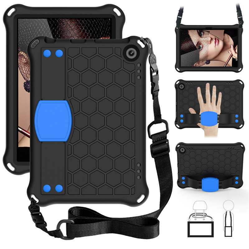 Hive Kindle Fire HD8/HD8 Plus (2020) Tablet Case Durable Stand Cover With Shoulder Strap-BlackBlue