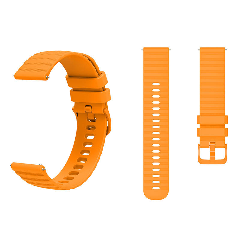 Silicone Watch Band Wave Pockmark for Samsung Cear S2 Huawei Watch GT-AmberYellow