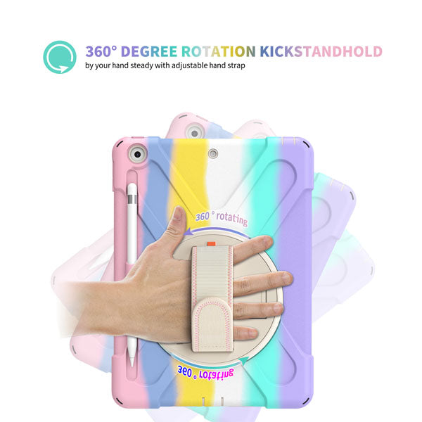 iPad Case With Pencil Stand+Rotating Stand+Shoulder Strap For iPad Mini 4/5-Pink