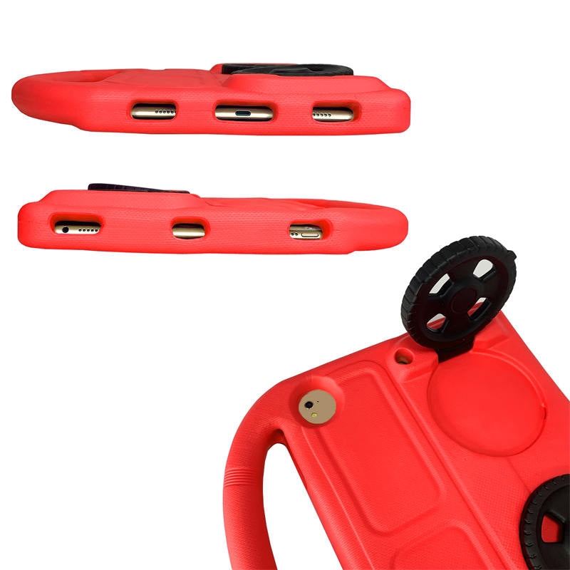 Wheel iPad Case For iPad 9.7inch Air1/2 Pro9.7 Shockproof Stand Cover With Handle Stand-Red