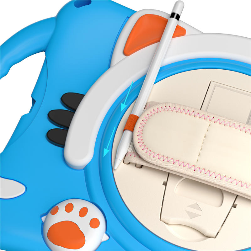 CatA iPad Silicone Case For iPad 10.2 Air10.5 Pro10.5 Built-in Handle Stand With a Strap-Light Blue
