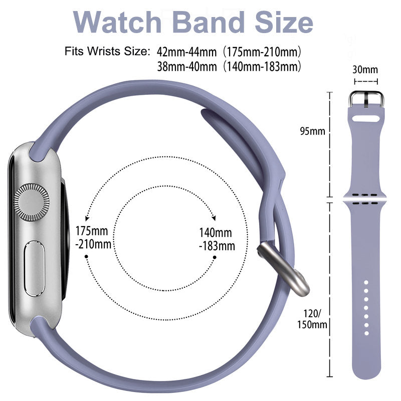 Silicone Sport Replacement Strap with Classic Clasp for iWatch Series SE 6 5 4 3 2 1-LightYellow