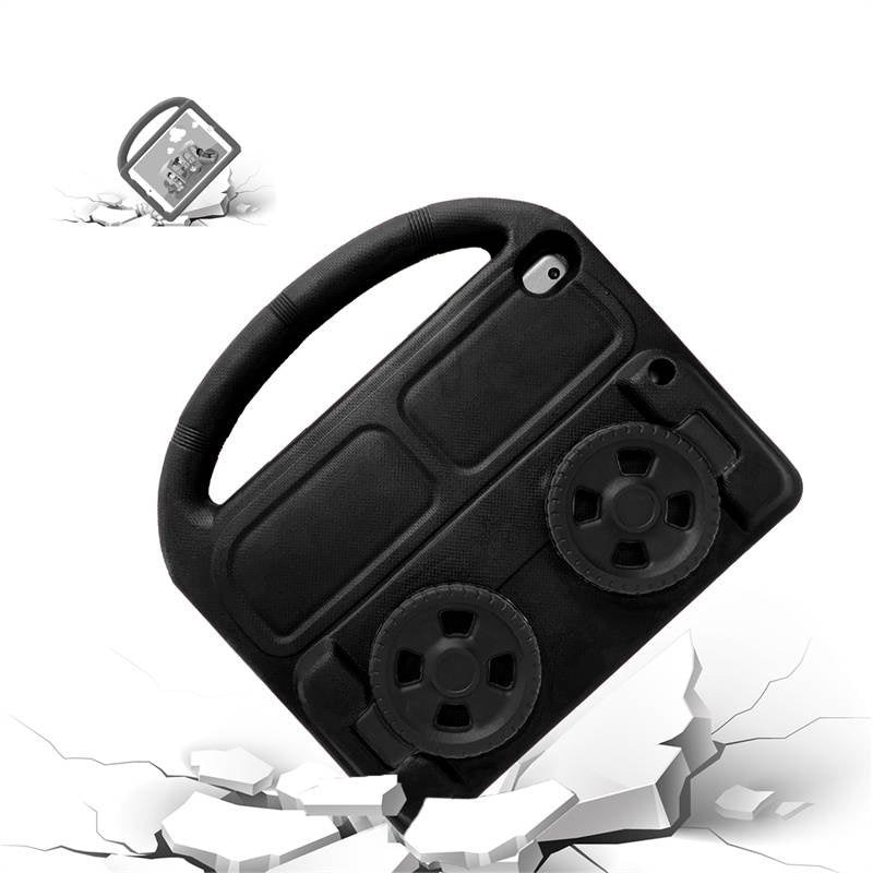 Wheel iPad Case For iPad 7/8/9 Air 3 Pro 10.5 inch Shockproof Stand Cover With Handle Stand-Black
