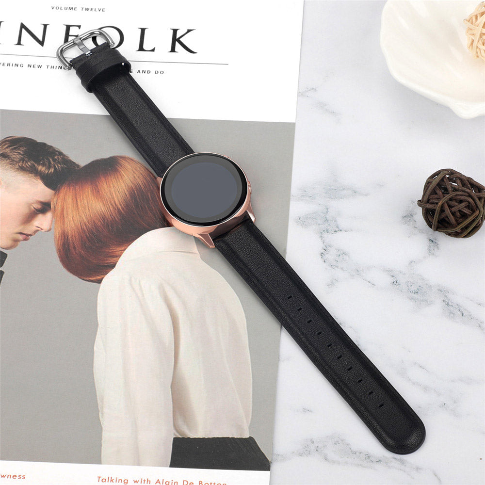 Fashion Leather Watch Band For Samsung Galaxy Watch 42/46mm Gear S3 Frontier/Classic(Black)