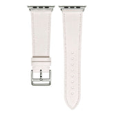 Genuine Leather Replacement Watch Band For iWatch Series SE/6/5/4/3/2/1-White