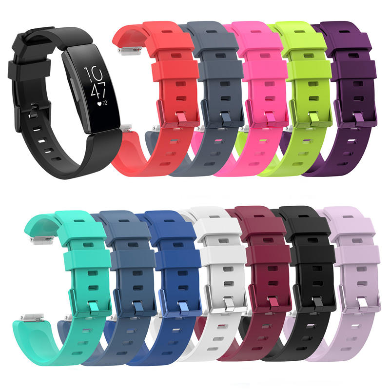 Soft Silicone Wristband Replacement Sports Watch Band For Fitbit Inspire/Inspire HR/ACE 2 -Navy Blue
