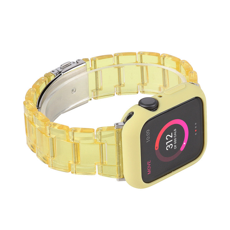 Fashion Resin Candy Watch Band + Watch Case For Apple Watch SE/6/5/4/3/2/1£¨Yellow+Yellow£©