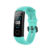 HWRY Silicone Watch Band Quick Release Strap Replacement Wristband For Huawei Band 4/5 And Honor Band 4/5 For Women-Teal Blue