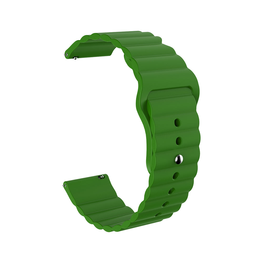 Wave Style Silicone Watch Band For Samsung Galaxy Watch 42/46mm Gear S3 Frontier/Classic(Green)