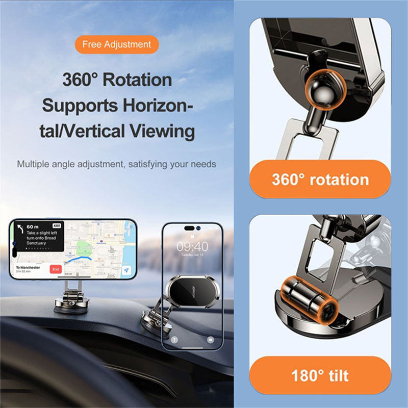 Folding Magnetic Phone Holder 360¡ãRotation for Car Dashboard Universal