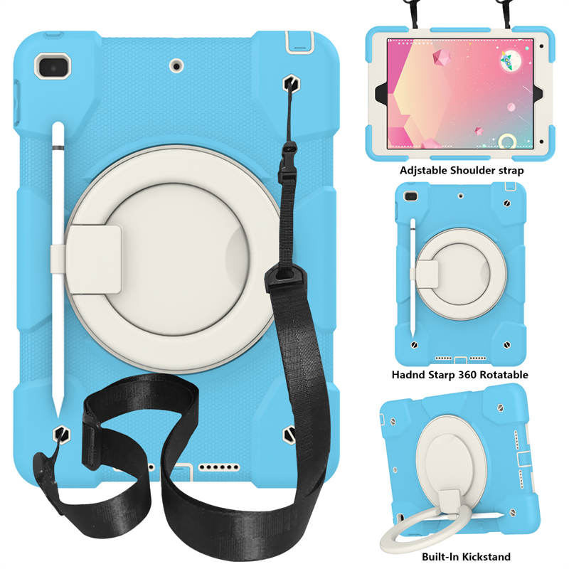 iPad Case For iPad 10.2 with 360¡ãSwivel Stand-Sky Blue