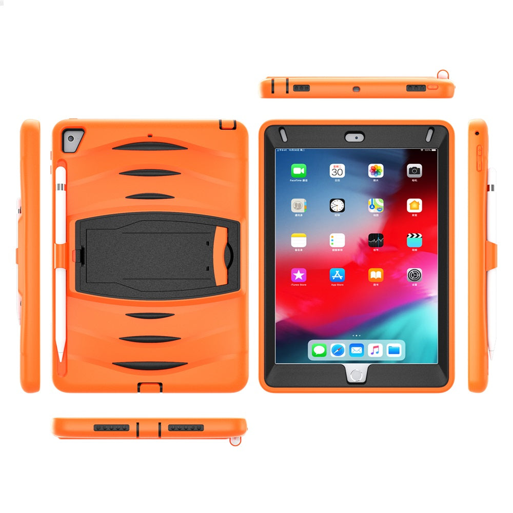 Shock Wave Kickstand Case Anti-Fall Protection With Pencil Holder For 9.7inch iPad 5/iPad 6/iPad Air2/iPad Pro9.7-Orange