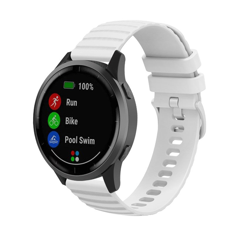 Silicone Watch Band Wave Pockmark for Samsung Cear S2 Huawei Watch GT-White