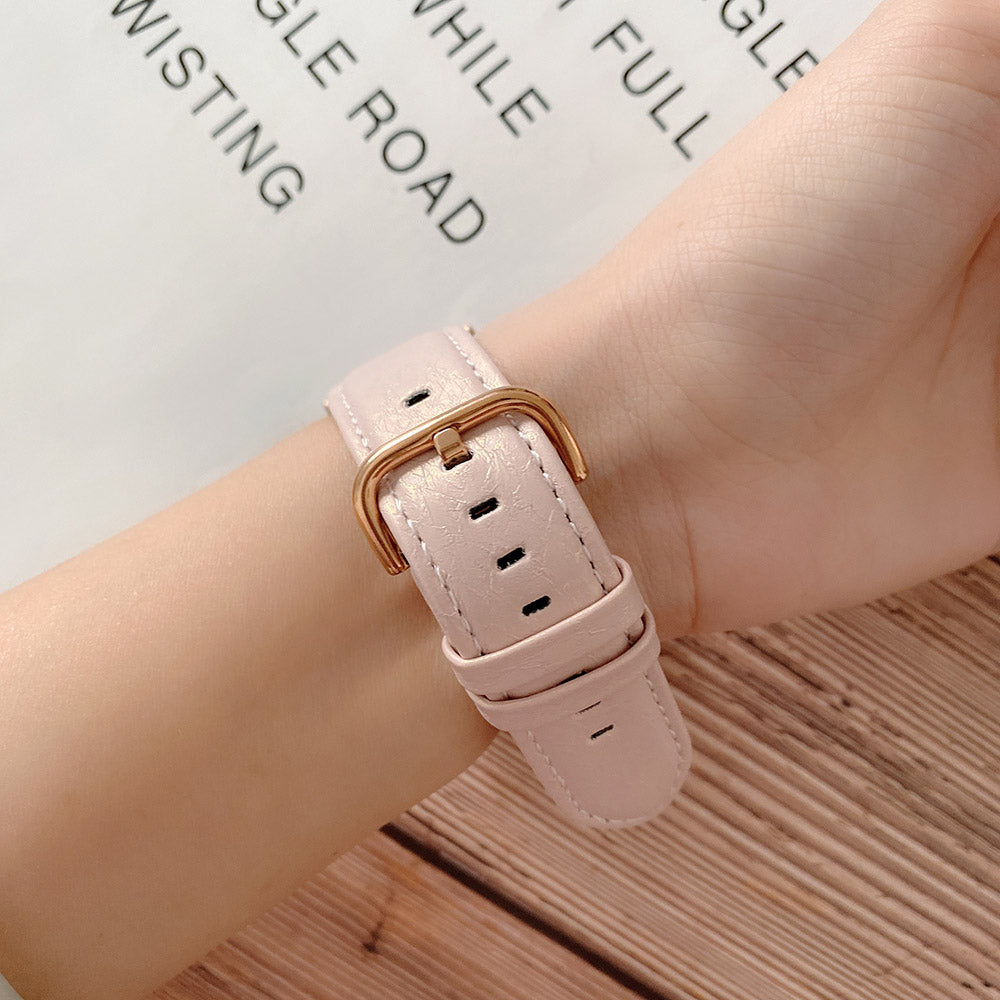 Shell Pattern Leather Watch Band For Samsung Galaxy Watch 42/46mm Gear S3 Frontier/Classic(Pink)