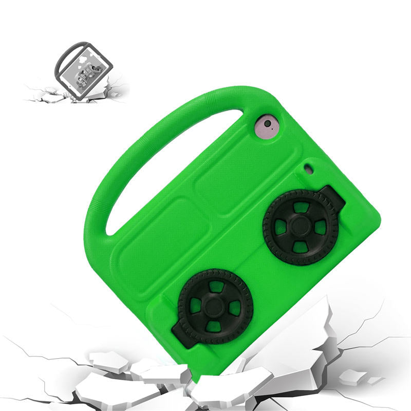 Wheel iPad Case For iPad Mini 1/2/3/4/5 Shockproof Stand Cover With Handle Stand-Green