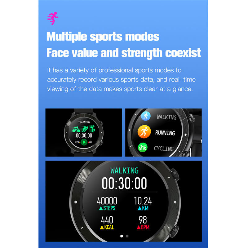 F87 Smart Watch with Bluetooth Call Music Body Energy Monitoring-Grey