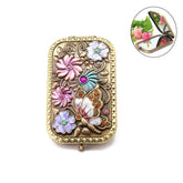 Home & LivingAntique Butterfly Flower Foldable Makeup Mirror-Cyan