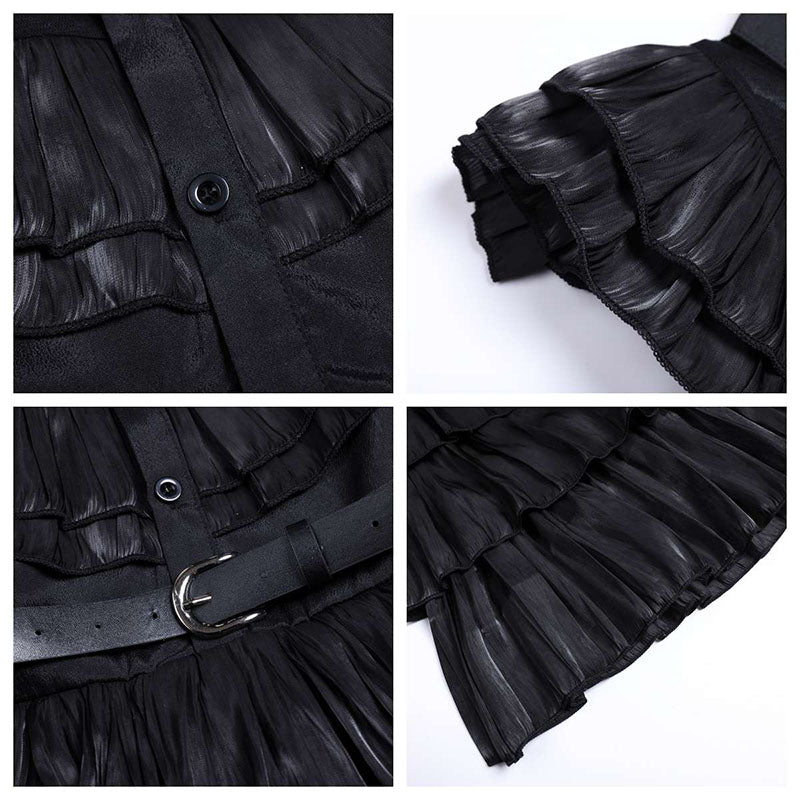 Gothic Girls Dress with Accessories Black Wednesday Halloween Cosplay