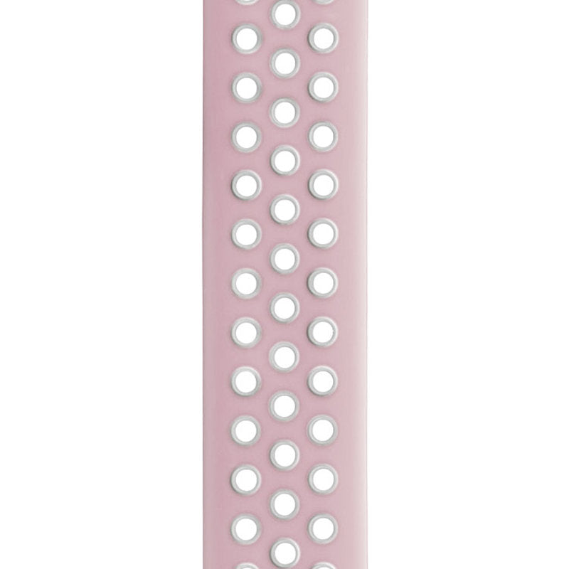 Sports Breathable Silicone Solo Loop Watchband for Apple Watch Series 6/5/4/3/2/1/SE-PinkWhite