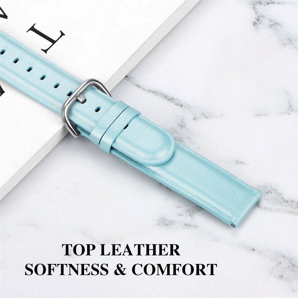 D Buckle Leather Watch Band For Samsung Galaxy Watch 42/46mm Gear S3 Frontier/Classic(Sky Blue)