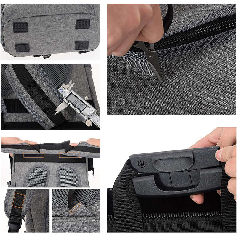Tool Storage Backpack with Padded Back for Electrician Carpenter-Grey