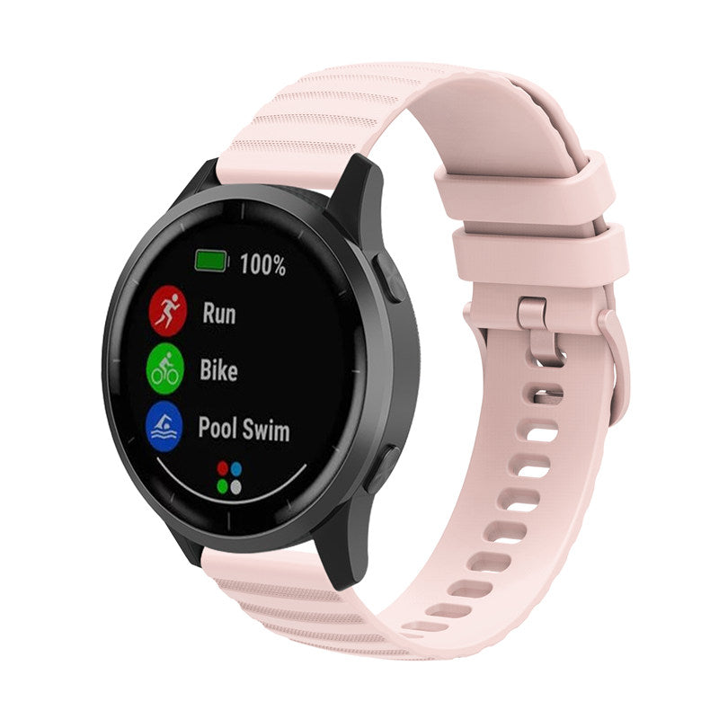 Silicone Watch Band Wave Pockmark for Samsung Cear S2 Huawei Watch GT-RosePink