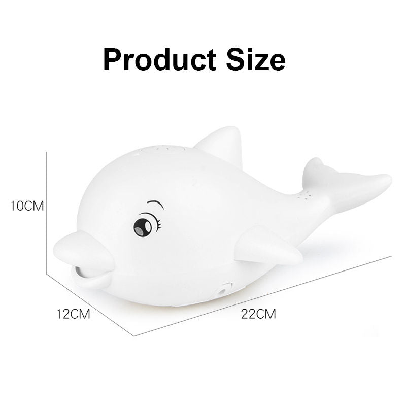 2 in 1 Dolphin Bath Toys Automatic Spray Water with Light Music for Boys Girls-White