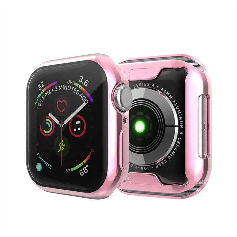 TPU All Around Screen Protective Cover for iWatch SE/6/5/4/3/2/1-Pink