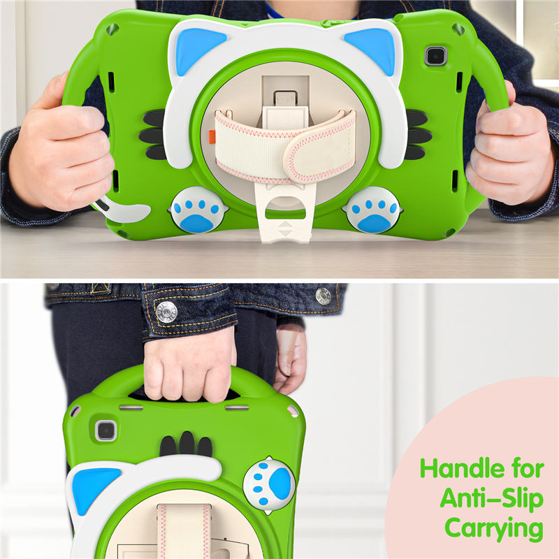 CatA Samsung Tablet for Tab A7 10.4 T500/T505/T507/T505N Built-in Handle Stand With a Strap-Green