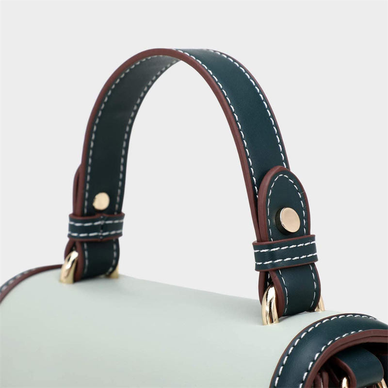 Crossbody Bags for Women Leather Chain Cute Color-Block Handbags-LightGreen