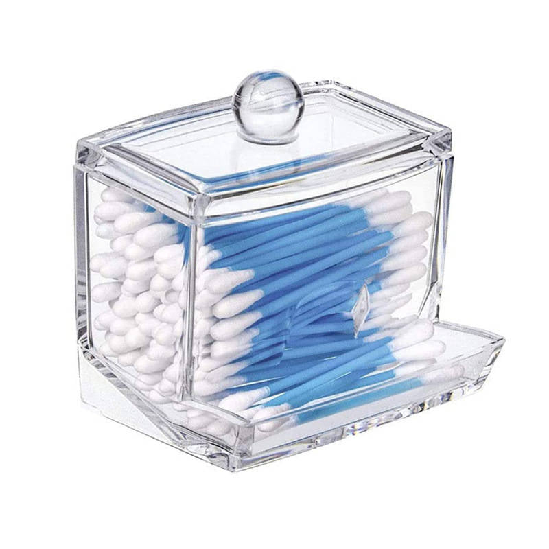 Cotton Swab Pads Holder Cotton Buds Ball Dispenser Organizer Box Clear Acrylic Cotton Pad Container
