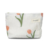 Floral Makeup Bag Travel Cosmetic Organizer for Women and Girls-Tulip