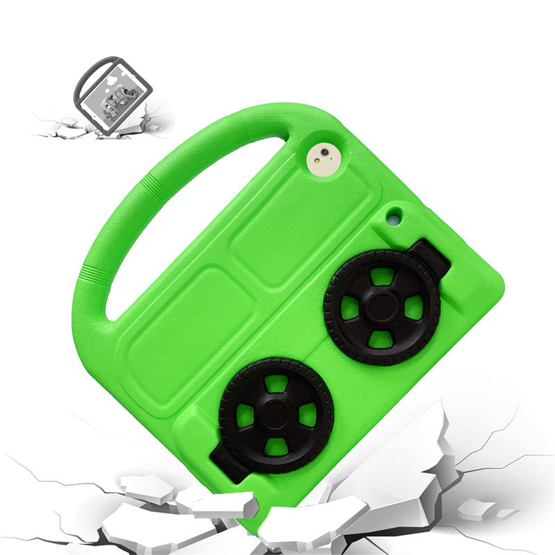 Wheel iPad Case For iPad 9.7inch Air1/2 Pro9.7 Shockproof Stand Cover With Handle Stand-Green