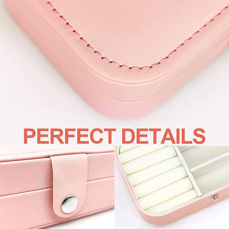 Small Jewelry Box Necklace Ring Double Layer Storage Bag Travel Organizer -Orange