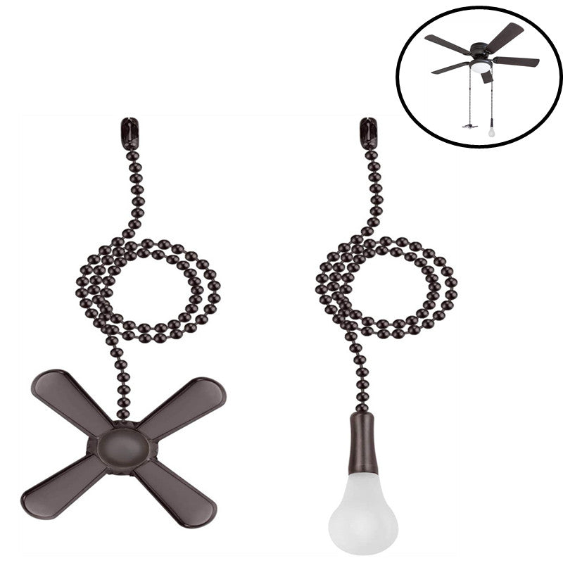 Fan Pull Chain 2 pieces 3mm Diameter Beaded Ball Fan Pull Chain 12 Inches Fan Pulls Set with Connector ORB